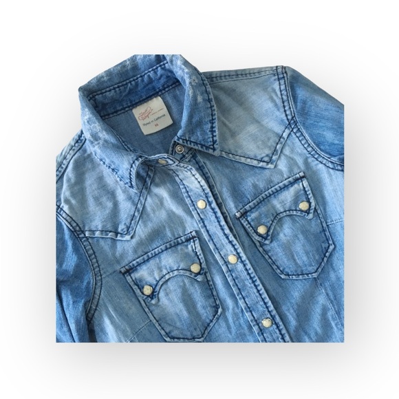 new True Religion ʊ Lucy Denim Button Down Western Inspired Shirt ʊ Sundance XS - Picture 10 of 16